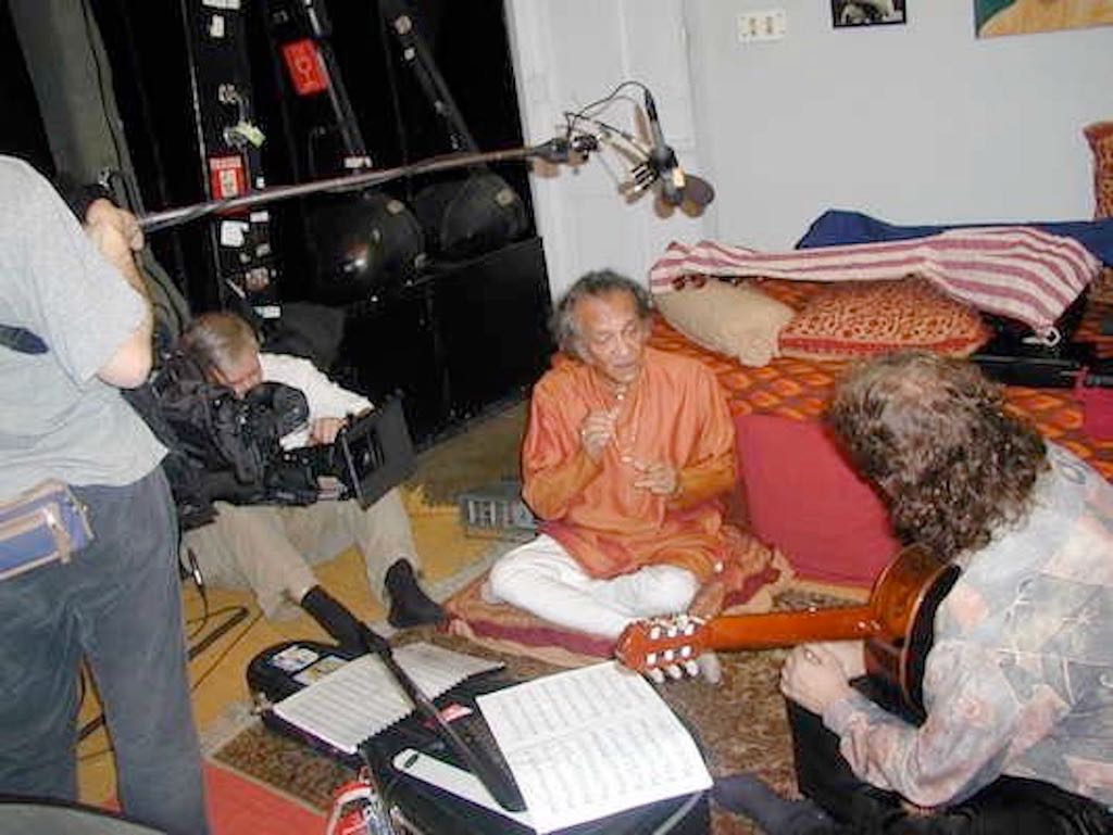Recording the Ravi Shankar documentary for BBC